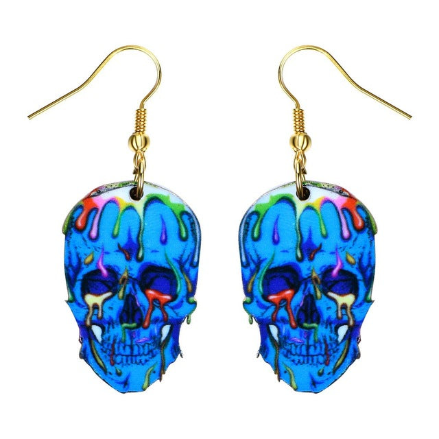 Sugar Skull Earring For Women Calavera Sugary-sweet whimsical skull Earrings Mexican Day of the Dead Halloween