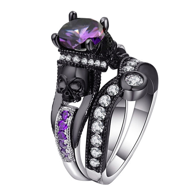 Skull Ring Set For Women Men