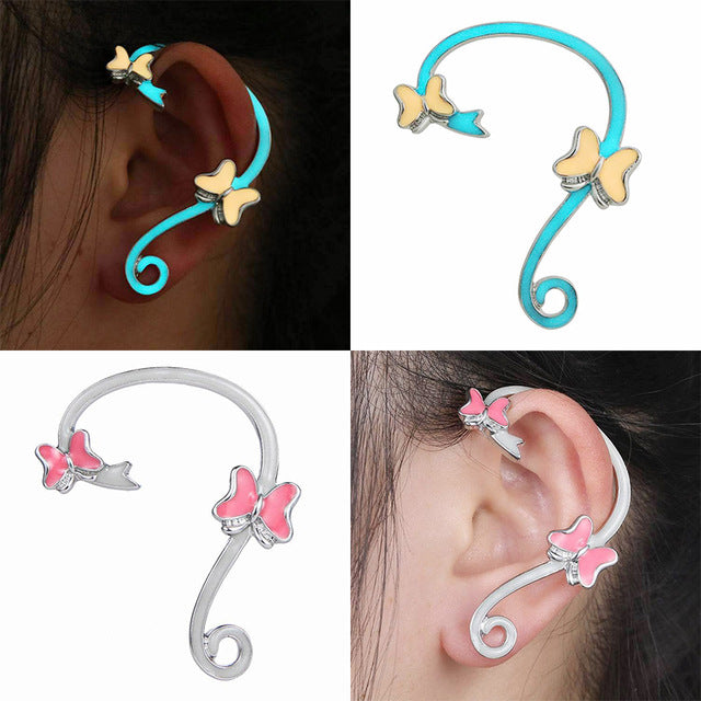 Punk Ear Cuff Wrap Glow In The Dark Shellhard Trendy Luminous Ear Clip Earrings Stud Earrings For Women Jewelry