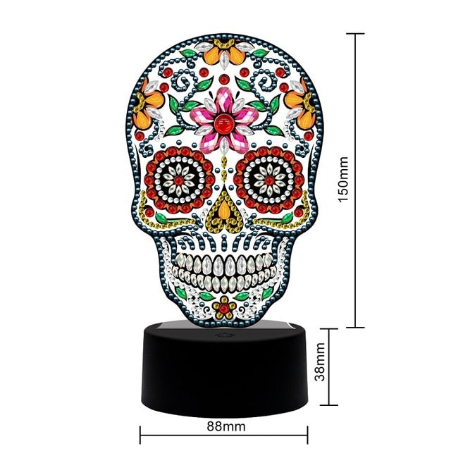 Sugar Skull Pattern Table LED Lamp Diamond Painting Light Special Shaped Cross Stitch Mosaic
