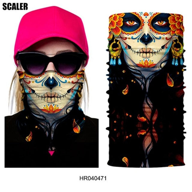 High Elastic 3D Seamless Bandana Skull Cycling Women Headwear Joker V Vendetta Face Mask Ski Hiking Magic Bandana Buff Balaclava