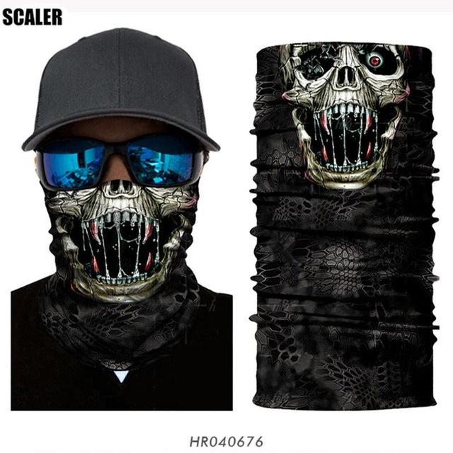 High Elastic 3D Seamless Bandana Skull Cycling Women Headwear Joker V Vendetta Face Mask Ski Hiking Magic Bandana Buff Balaclava