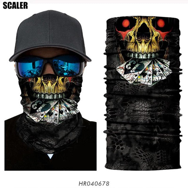 High Elastic 3D Seamless Bandana Skull Cycling Women Headwear Joker V Vendetta Face Mask Ski Hiking Magic Bandana Buff Balaclava