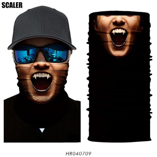 High Elastic 3D Seamless Bandana Skull Cycling Women Headwear Joker V Vendetta Face Mask Ski Hiking Magic Bandana Buff Balaclava
