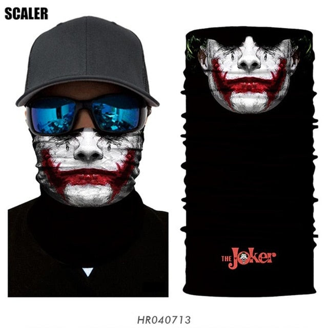 High Elastic 3D Seamless Bandana Skull Cycling Women Headwear Joker V Vendetta Face Mask Ski Hiking Magic Bandana Buff Balaclava