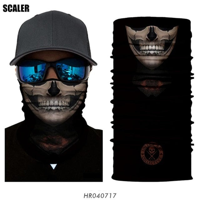 High Elastic 3D Seamless Bandana Skull Cycling Women Headwear Joker V Vendetta Face Mask Ski Hiking Magic Bandana Buff Balaclava