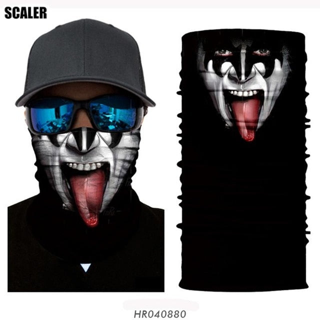 High Elastic 3D Seamless Bandana Skull Cycling Women Headwear Joker V Vendetta Face Mask Ski Hiking Magic Bandana Buff Balaclava