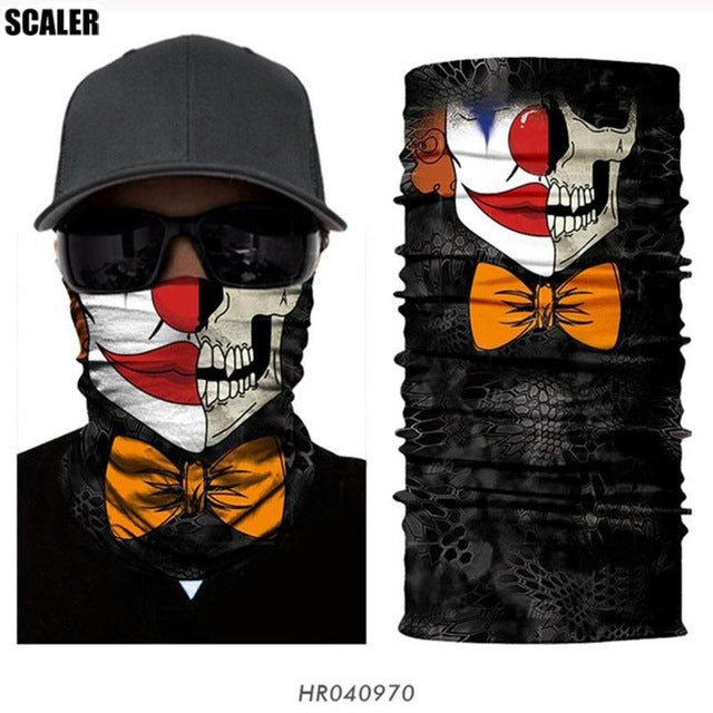 High Elastic 3D Seamless Bandana Skull Cycling Women Headwear Joker V Vendetta Face Mask Ski Hiking Magic Bandana Buff Balaclava