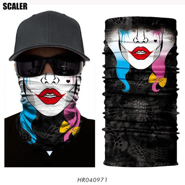 High Elastic 3D Seamless Bandana Skull Cycling Women Headwear Joker V Vendetta Face Mask Ski Hiking Magic Bandana Buff Balaclava