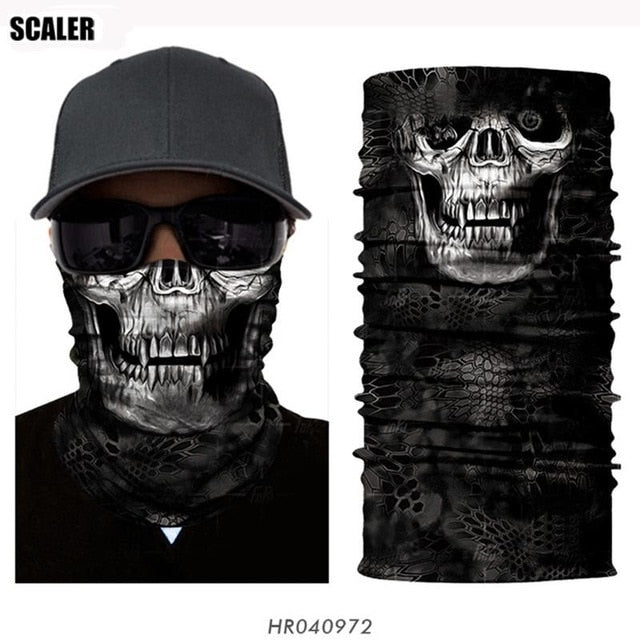 High Elastic 3D Seamless Bandana Skull Cycling Women Headwear Joker V Vendetta Face Mask Ski Hiking Magic Bandana Buff Balaclava