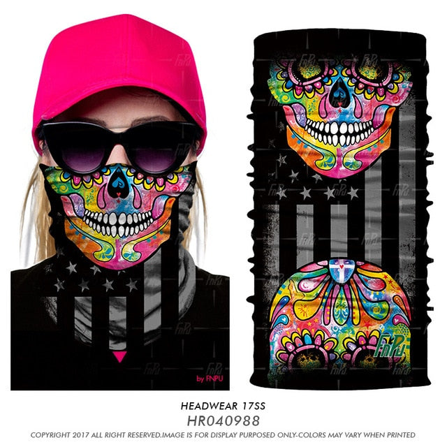 Skull Seamless Balaclava Magic Scarf Heaewear Outdoor Sports Bandanas