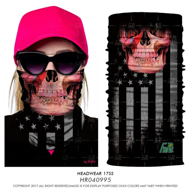 Floral Sugar Skull Women Seamles Balaclava Headband