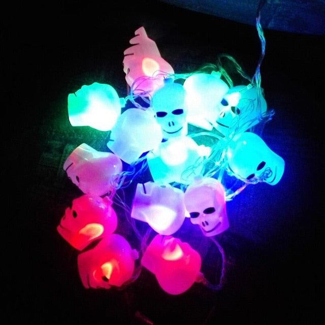 LED Skeleton Lantern Skull String Light for Halloween Party Bar Christmas Decor Haunted House Scary Prop