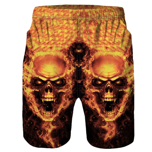 Men Casual 3D Skull juventus Printed men shorts beach Casual Men Short Trouser Multi Color Choice short