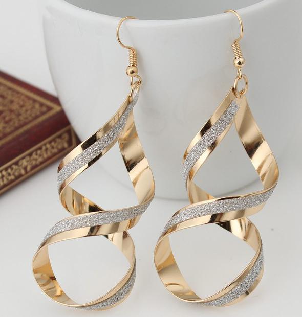 New Retro European And American Big Rock And Roll Out Exaggerated Matte Cross Earrings Earrings For Women Jewelry