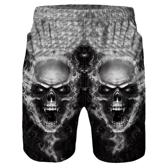 Men Casual 3D Skull  juventus Printed men shorts beach Casual Men Short Trouser Multi Color Choice short