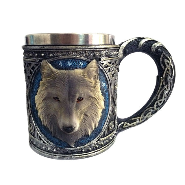 350ML Double Wall Stainless Steel 3D Skull Mugs Coffee Tea Bottle Mug Skull Knight Tankard Dragon Drinking Kup Milk