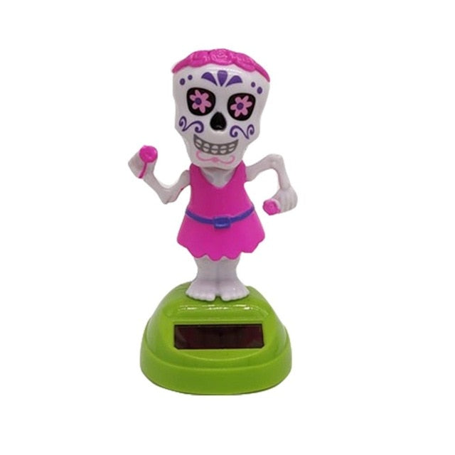 Solar Swinging Skull For Car Shaking Head Doll Car Decoration