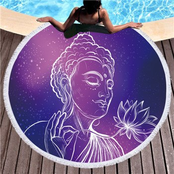 Microfiber Round Large Beach Towel Yoga Mat Tassel Toalla Blanket Nightmare 3d Sugar Skull Printed Big Bath Towel Tapestry