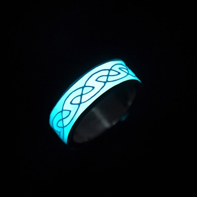 Punk Luminos Ring For Women Adjusted Geometric Mayan Mysterious Luminous Fluorescent Glowing Rings Stoneanel Feminino