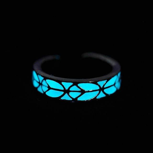 Punk Luminos Ring For Women Adjusted Geometric Mayan Mysterious Luminous Fluorescent Glowing Rings Stoneanel Feminino