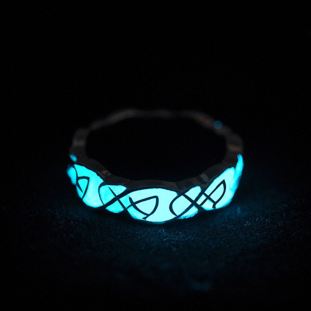 Punk Luminos Ring For Women Adjusted Geometric Mayan Mysterious Luminous Fluorescent Glowing Rings Stoneanel Feminino
