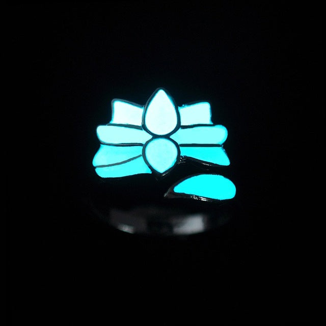Punk Luminos Ring For Women Adjusted Geometric Mayan Mysterious Luminous Fluorescent Glowing Rings Stoneanel Feminino