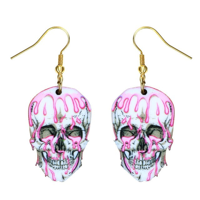 Sugar Skull Earring For Women Calavera Sugary-sweet whimsical skull Earrings Mexican Day of the Dead Halloween