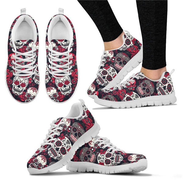 Sugar Skulls Women Shoes Flats Sneakers
