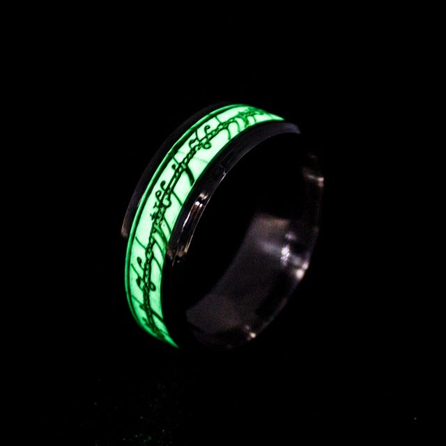 Superman Heart Luminous Rings for Women Men Stainless Steel Fluorescent Glowing In dark Finger Freemason Batman Rings Jewelry