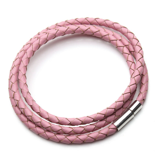 New Fashion 100% Genuine Braided Leather Bracelet Men Women Magnetic Clasps Charm Bracelets Pulseras Male Female Jewelry