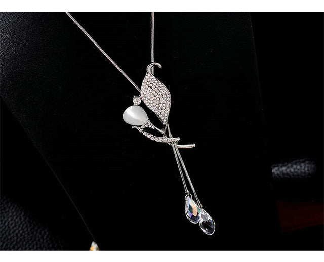 Luxury bohemia Accessories Zircon Snowflake Sweater chain Long Wild snow Necklace Dress Pendant Crystal Jewelry