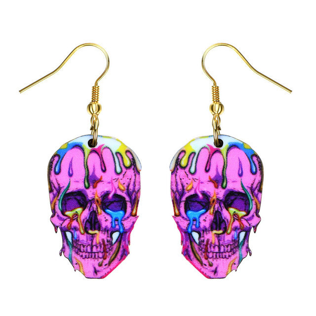 Sugar Skull Earring For Women Calavera Sugary-sweet whimsical skull Earrings Mexican Day of the Dead Halloween