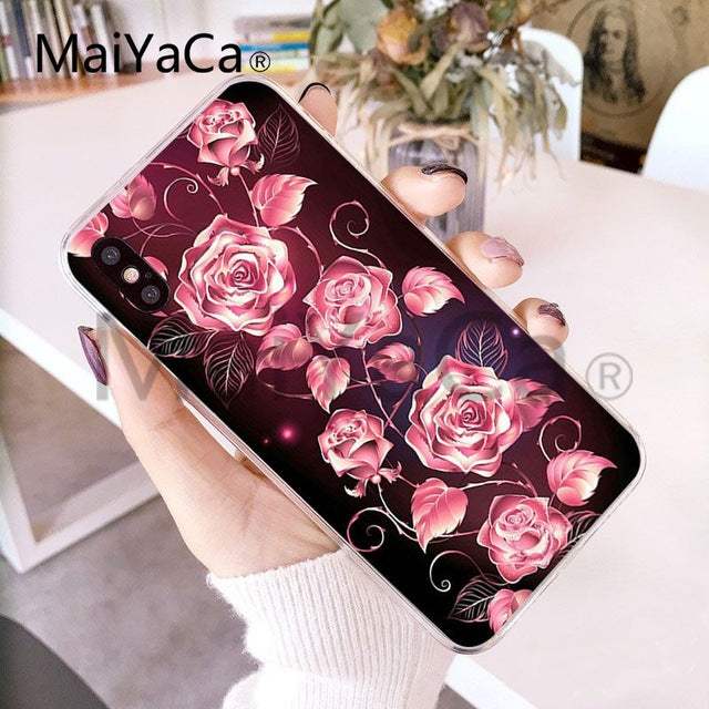 Funny Sugar Skull Girl Tattoo Transparent Shell Phone Case For iphone
