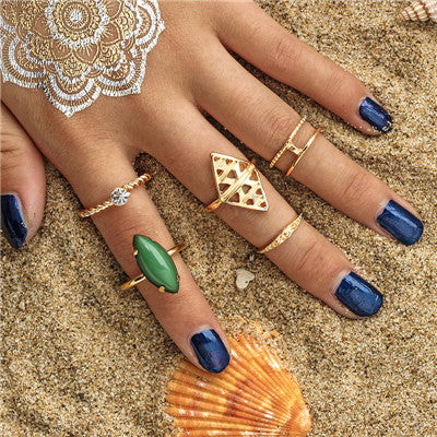 Fashion Black Opening Ring 3 pcs/set Midi Finger Knuckle Ring Set for Women Punk Alloy Finger Rings Boho Jewelry