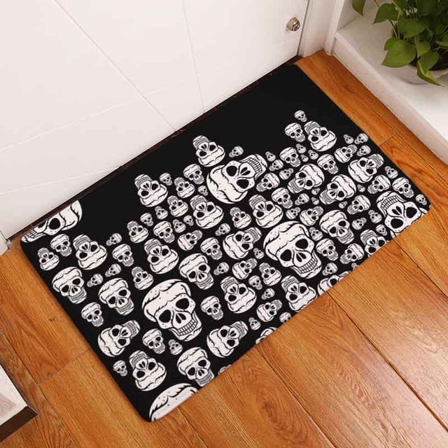 Door Mat Halloween Skull Cartoon Carpet Bedroom Rug Decorative
