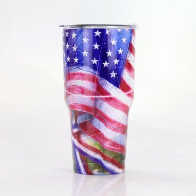 30oz America Skull Thermos Mug Vacuum Flask Stainless Steel tumbler Mug