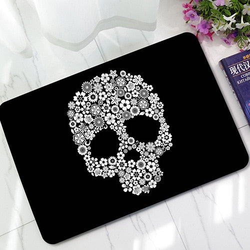 Outdoor Mat for Kitchen Sugar Skull Printed Water Absorption Velvet Carpet
