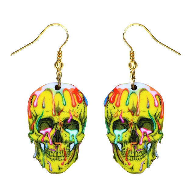Sugar Skull Earring For Women Calavera Sugary-sweet whimsical skull Earrings Mexican Day of the Dead Halloween