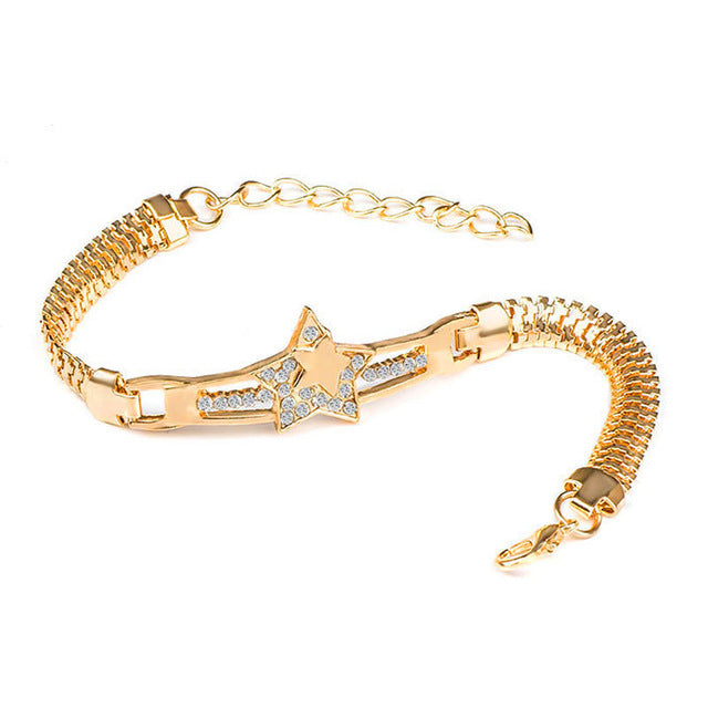 Brand Round Crystal CZ Hand Chain Bracelets for Women Gold Color Twisted Bracelet & Bangle Engagement Jewelry Wholesale