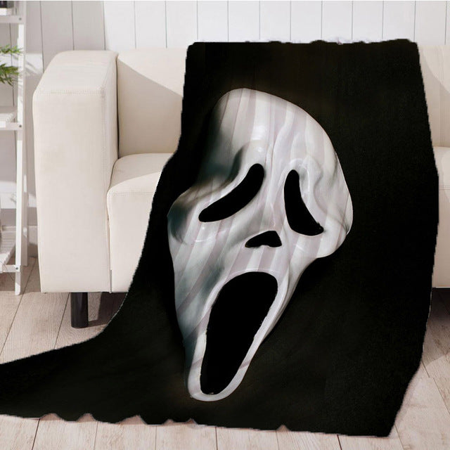 Dropship Blanket/Skull Design Fleece Travel Blanket Throw on Sofa/Comfortable Plane Rug Manta