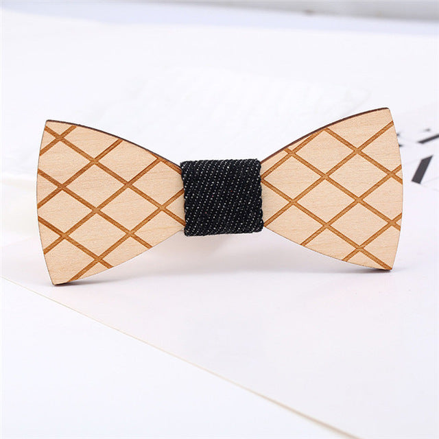 Hot Fashion Mens Wooden Bow Tie Accessory Wedding Party Christmas Gifts Bamboo Wood Bowtie Neck Wear for Men Women cravat