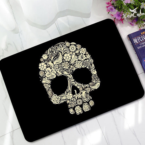 Outdoor Mat for Kitchen Sugar Skull Printed Water Absorption Velvet Carpet