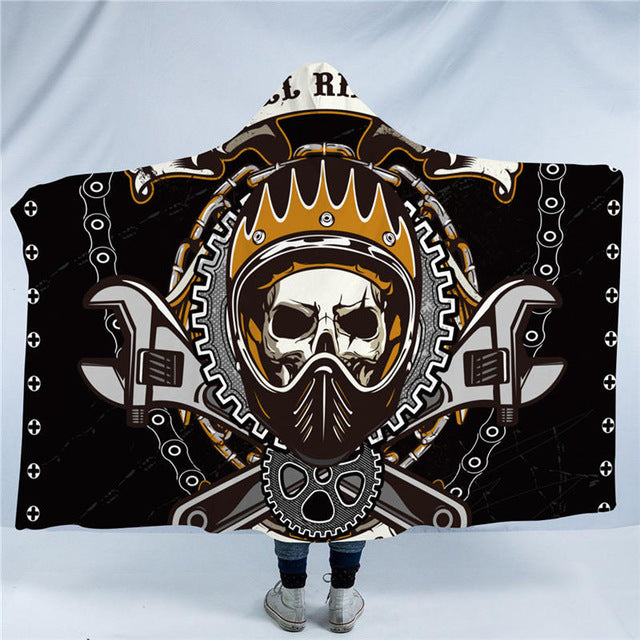 Skull Collection Hooded Blanket