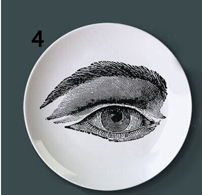 Human Body structure decorative plate art ceramic dish display tray club price fun skull dish creative kitchen decoration set