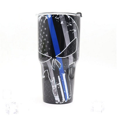 30oz America Skull Thermos Mug Vacuum Flask Stainless Steel tumbler Mug