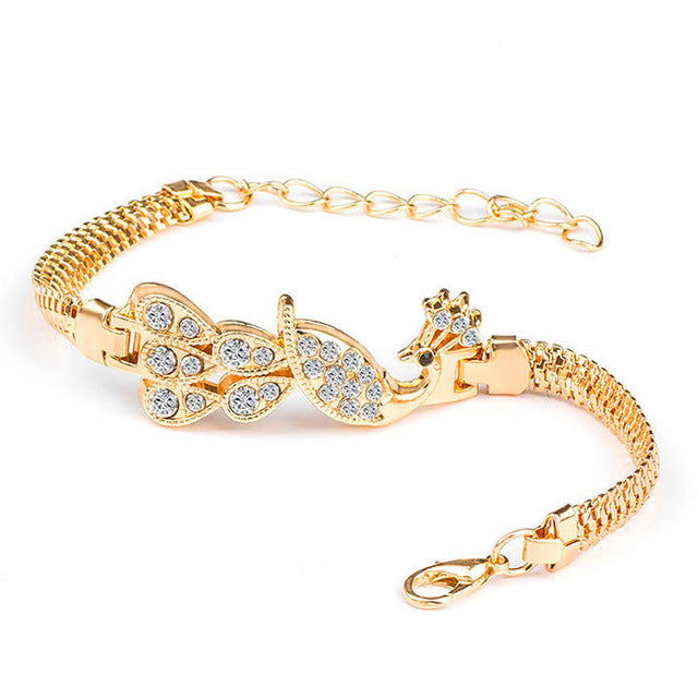 Brand Round Crystal CZ Hand Chain Bracelets for Women Gold Color Twisted Bracelet & Bangle Engagement Jewelry Wholesale