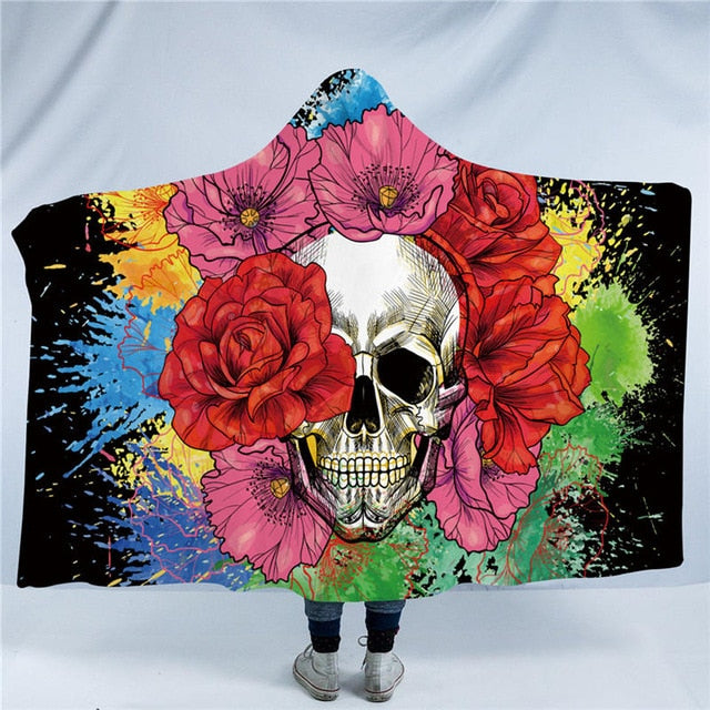 Skull Collection Hooded Blanket