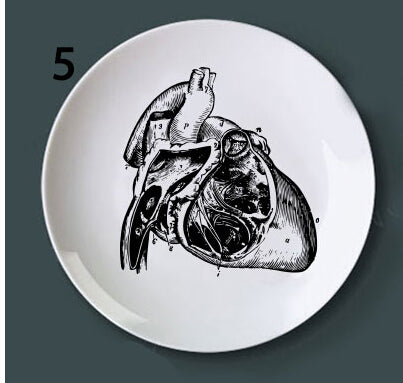 Human Body structure decorative plate art ceramic dish display tray club price fun skull dish creative kitchen decoration set