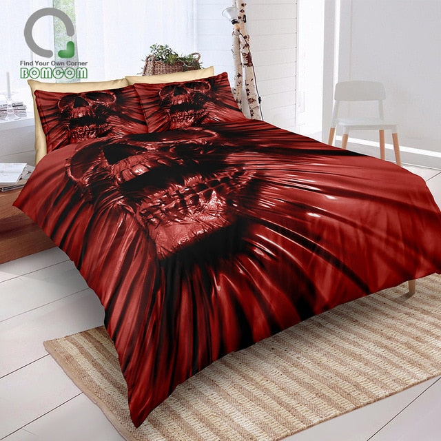 Skull Bedding Set Comforter Cover Skull Blood Skull Duvet Cover